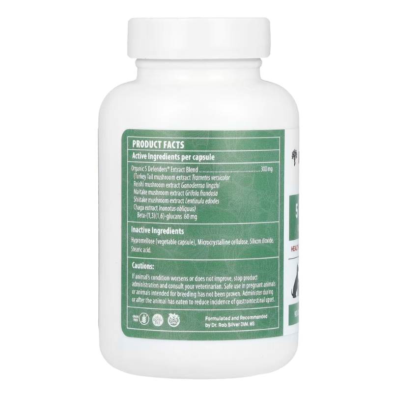 5 Defenders Organic Mushroom Blend Capsules - Immune Support