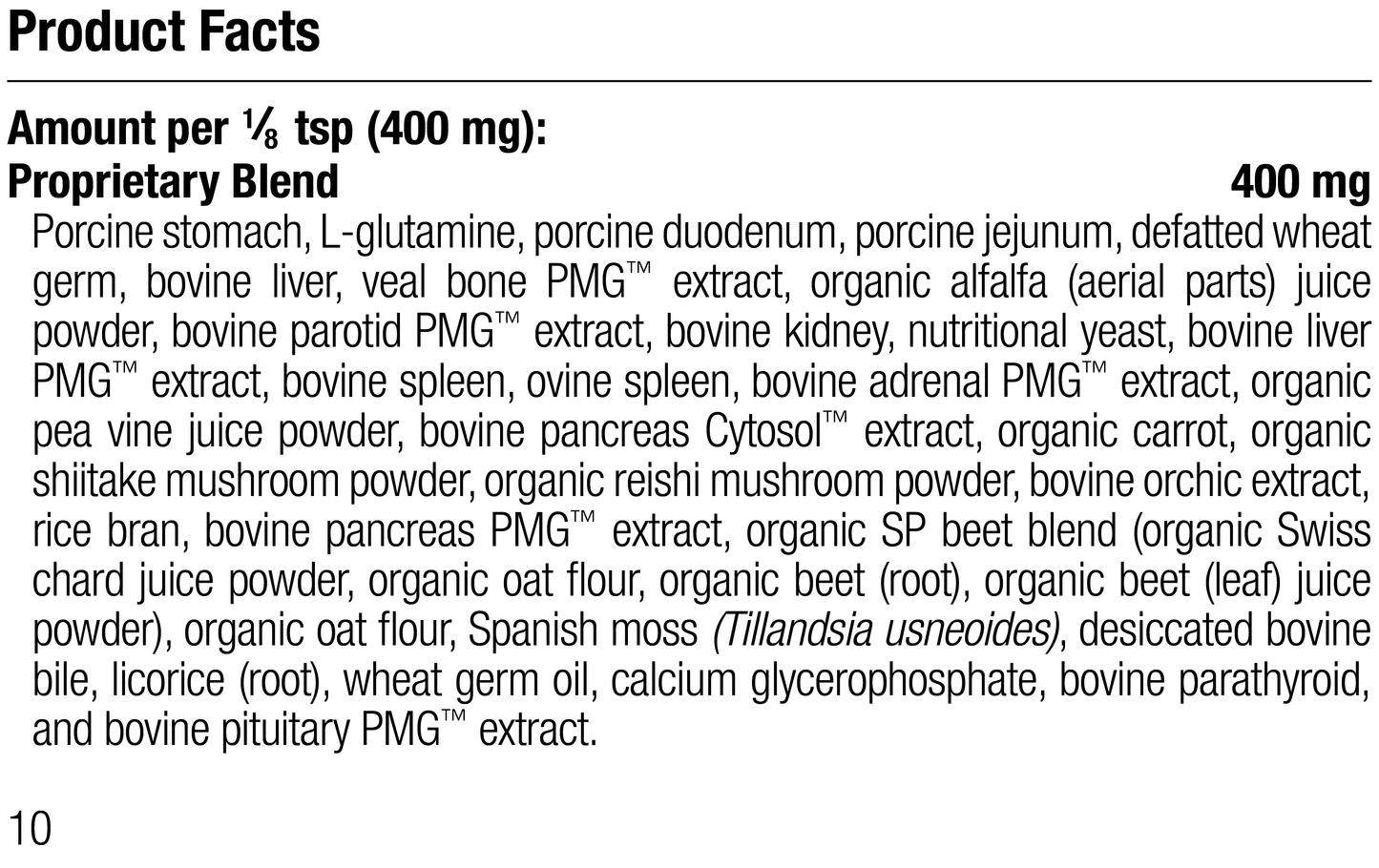 Canine Enteric Support, 30 g, Rev 08 Supplement Facts