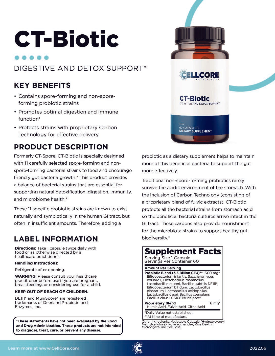 CT-Biotic Probiotic – Detox Probiotics with BioActive Carbon®