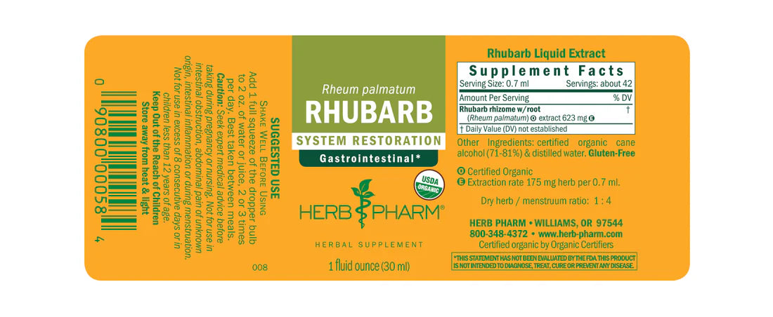 Rhubarb 1 oz - Herbal Extracts for Pet's Digest and Kidney Health