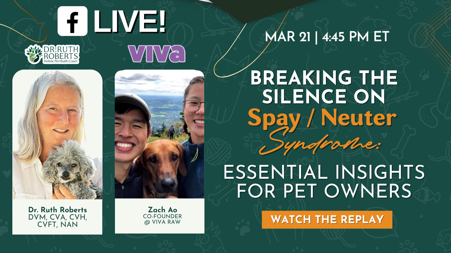 Spay Neuter Syndrome Live Insights with Viva Raw Pets' Zach Ao