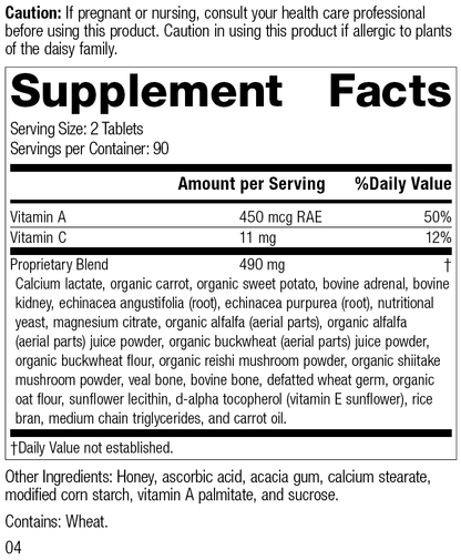 Cataplex A-C, Rev 04 Supplement Facts