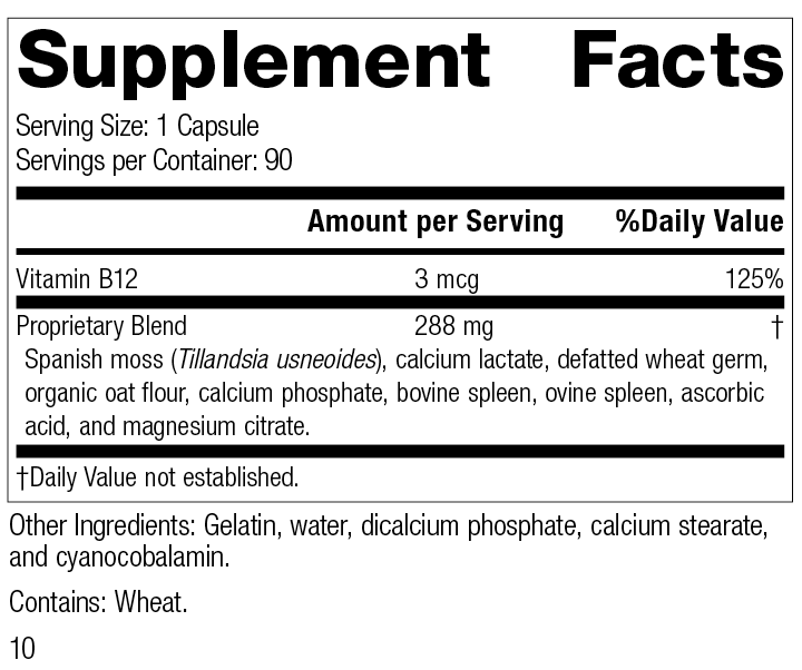 For-Til B12®, 90 Capsules, Rev 10 Supplement Facts