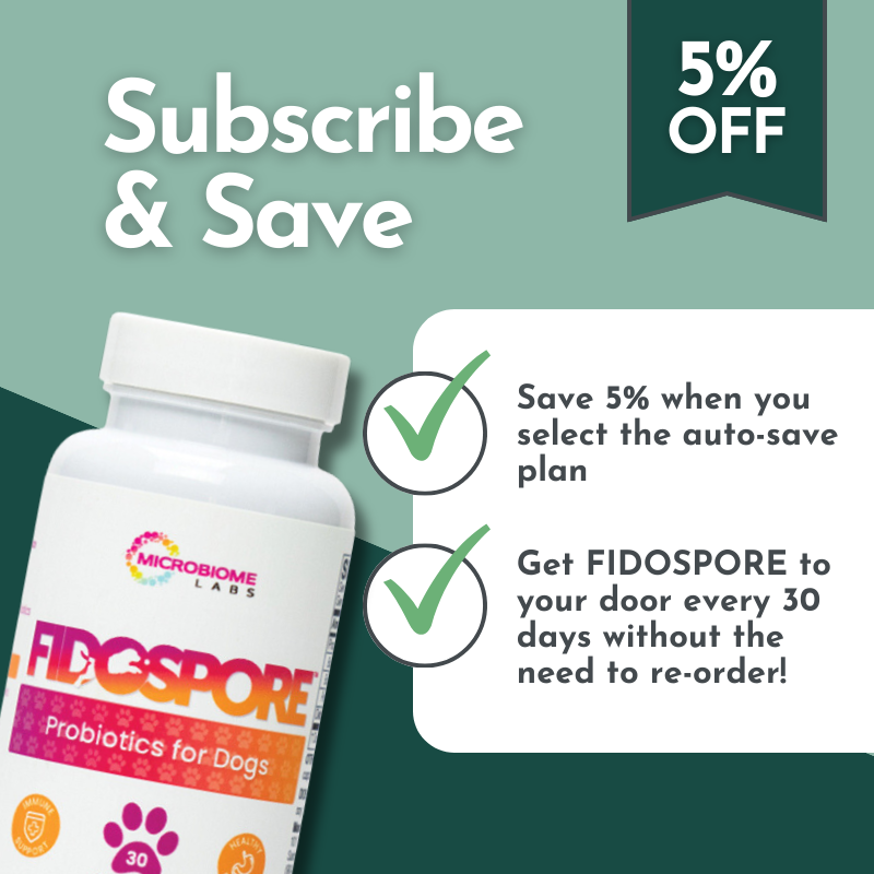 Fidospore by MicroBiome Labs - Digestive Probiotic for Pets - A premium digestive probiotic designed to address a common issue among pets: digestive problem