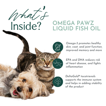 Omega Pawz - Liquid Fish Oil Supplement for Pet’s Energy Booster - Boost your pet's energy and overall health