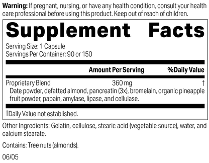 Multizyme®, 150 Tablets, Rev 02 Supplement Facts