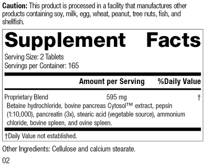 Zypan®, 330 Tablets, Rev 01 Supplement Facts