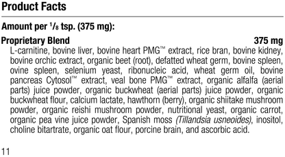 Canine Cardiac Support, 100 g, Rev 09 Supplement Facts