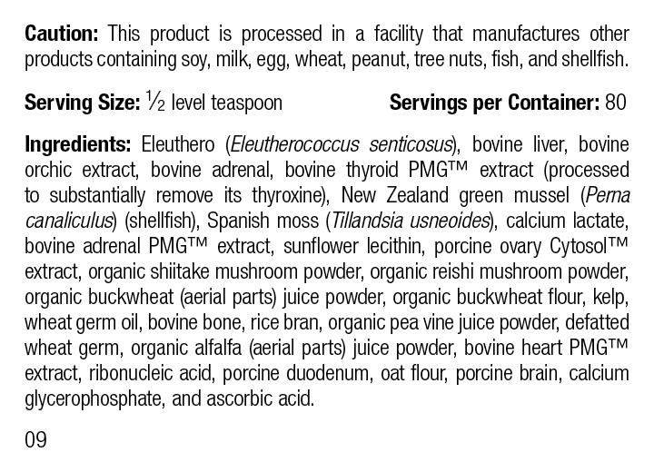 Canine Thyroid Support, 100 g, Rev 09 Supplement Facts