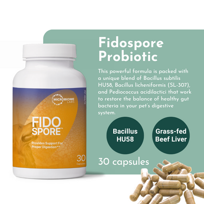 Fidospore by MicroBiome Labs - Digestive Probiotic for Pets