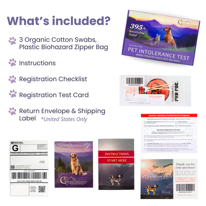 Glacier Peak Pet Intolerance Test (Pet Wellness Life Stress Scan Kit)
