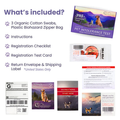 Glacier Peak Pet Intolerance Test (Pet Wellness Life Stress Scan Kit)