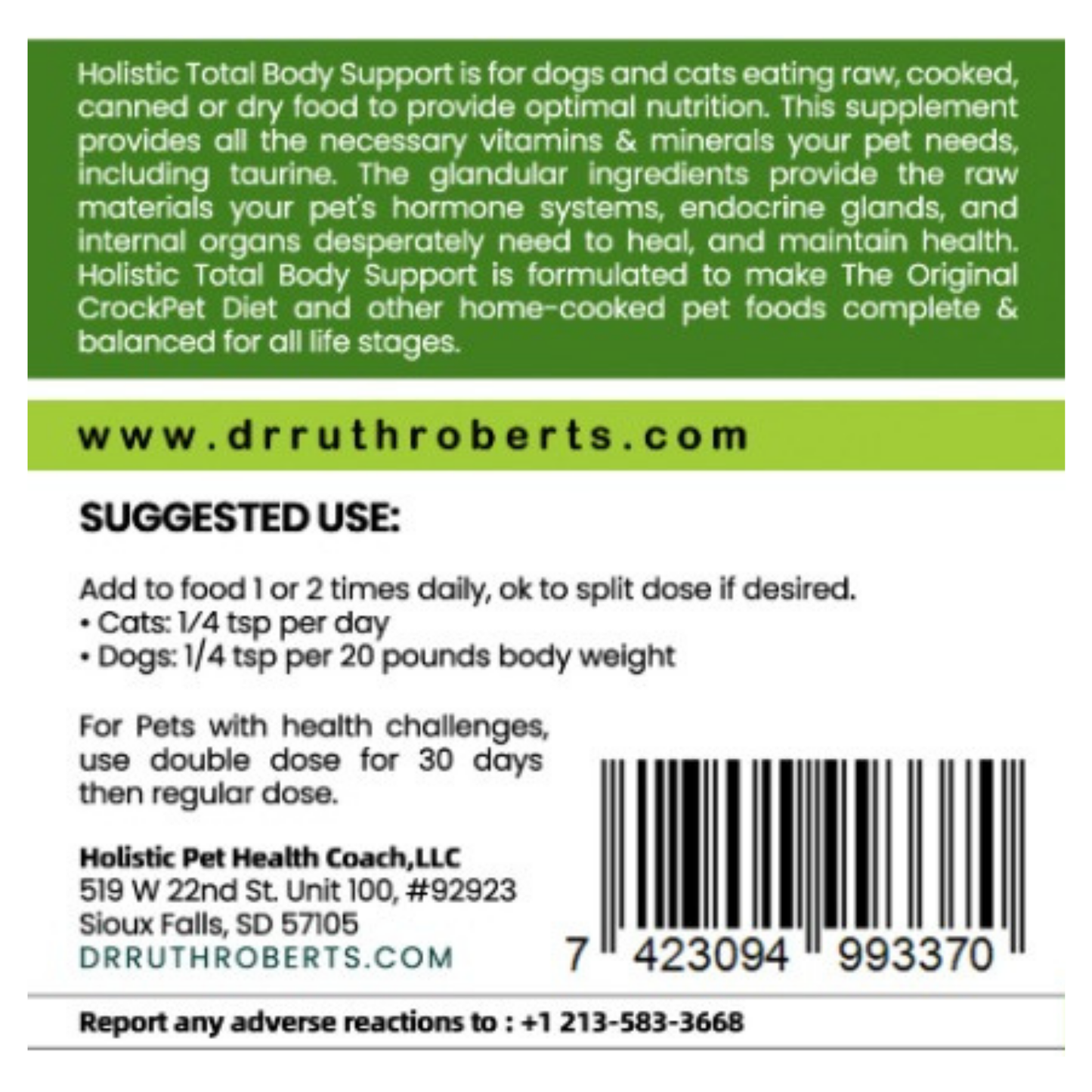 Holistic Total Body Support – Multivitamin & Glandular Support for Dogs and Cats