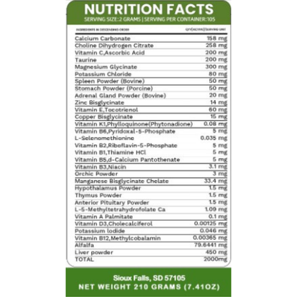 Holistic Total Body Support – Multivitamin & Glandular Support for Dogs and Cats