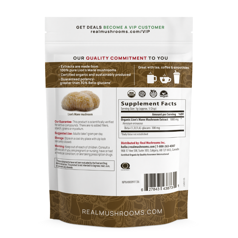 Lion's Mane Mushroom Powder for Pets (60 g)  – Brain Health & Cognitive Support