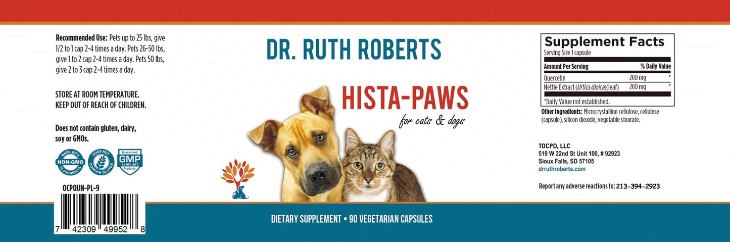 Hista Paws - Herbal Allergy Supplement for Cats and Dogs