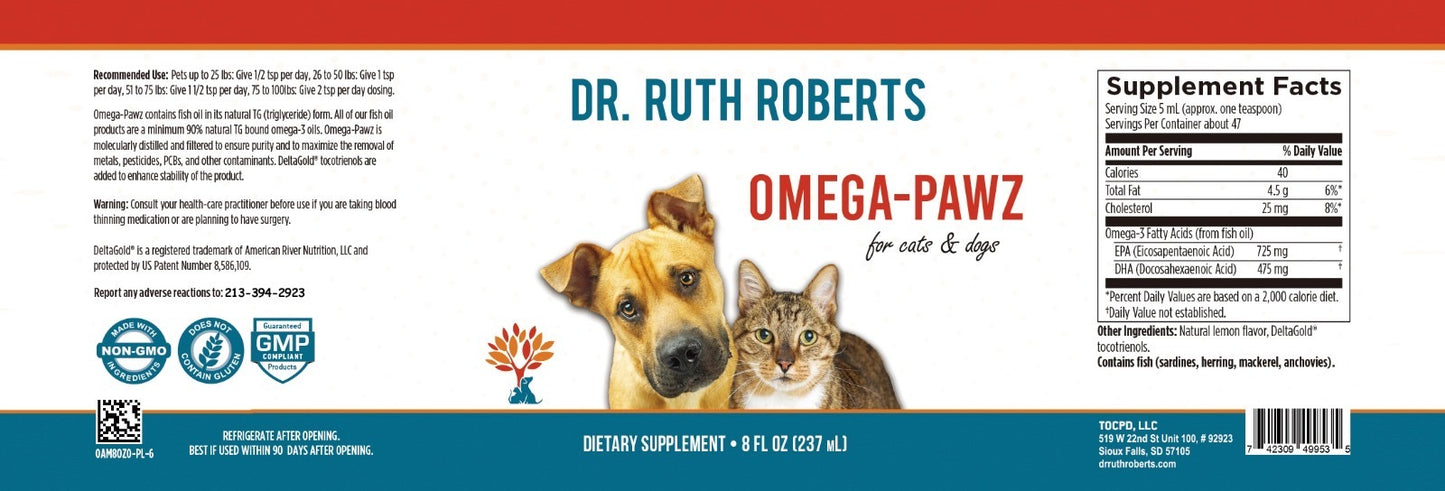 Omega Pawz - Liquid Fish Oil Supplement for Pet’s Energy Booster