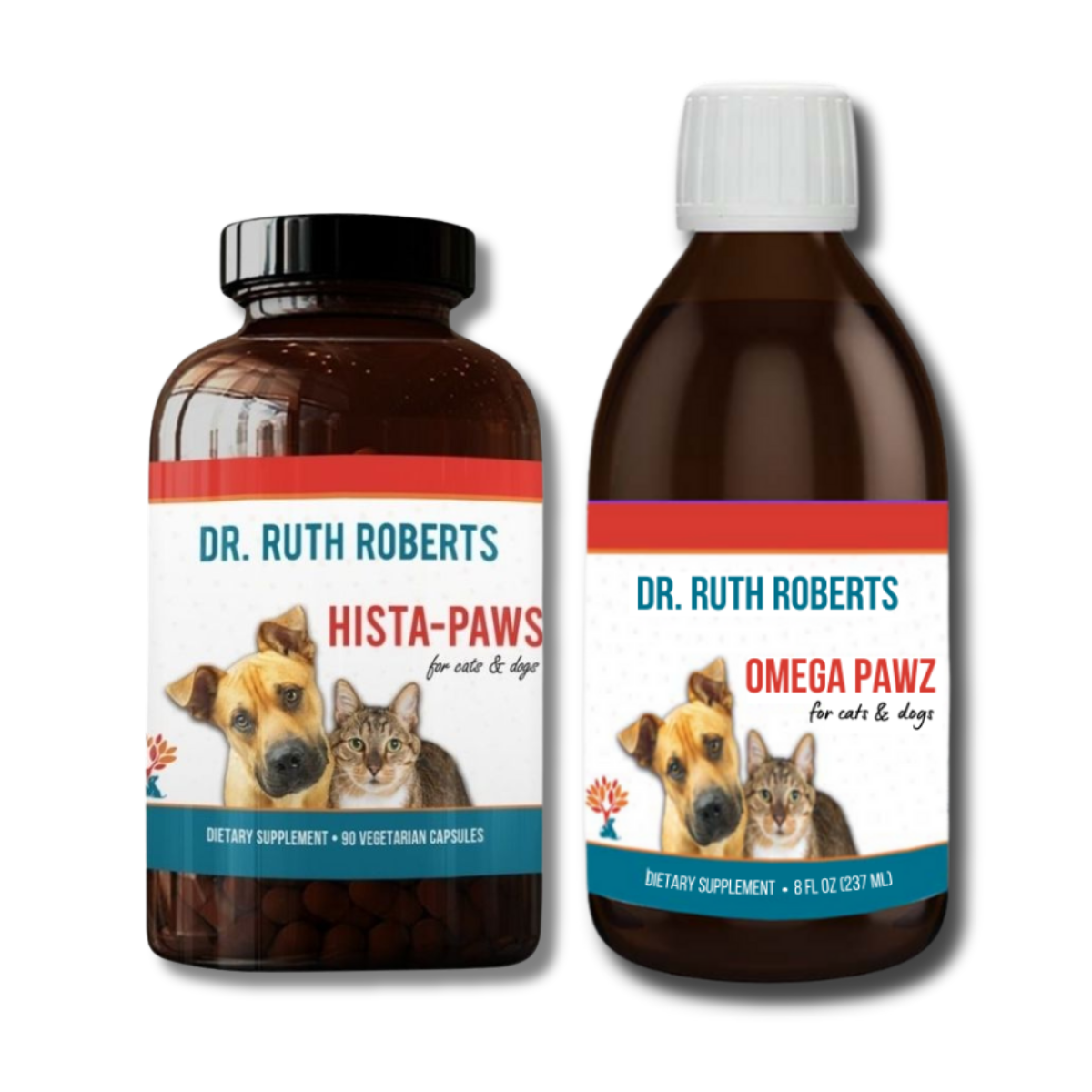 "Pet Allergy Relief Duo – Hista Paws + Omega Pawz | Natural Allergy Relief & Immune Support for Dogs & Cats | Quercetin & Fish Oil for Itchy Skin & Inflammation"
