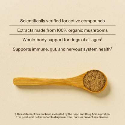 Daily Dawg Immune Powder for Dogs - Organic Mushroom Blend for Health & Longevity