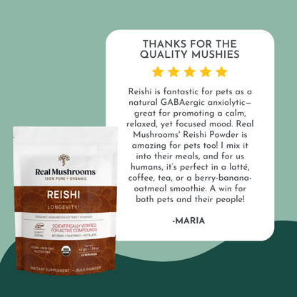 Reishi Mushroom Powder for Dogs & Cats (45 g) - Longevity