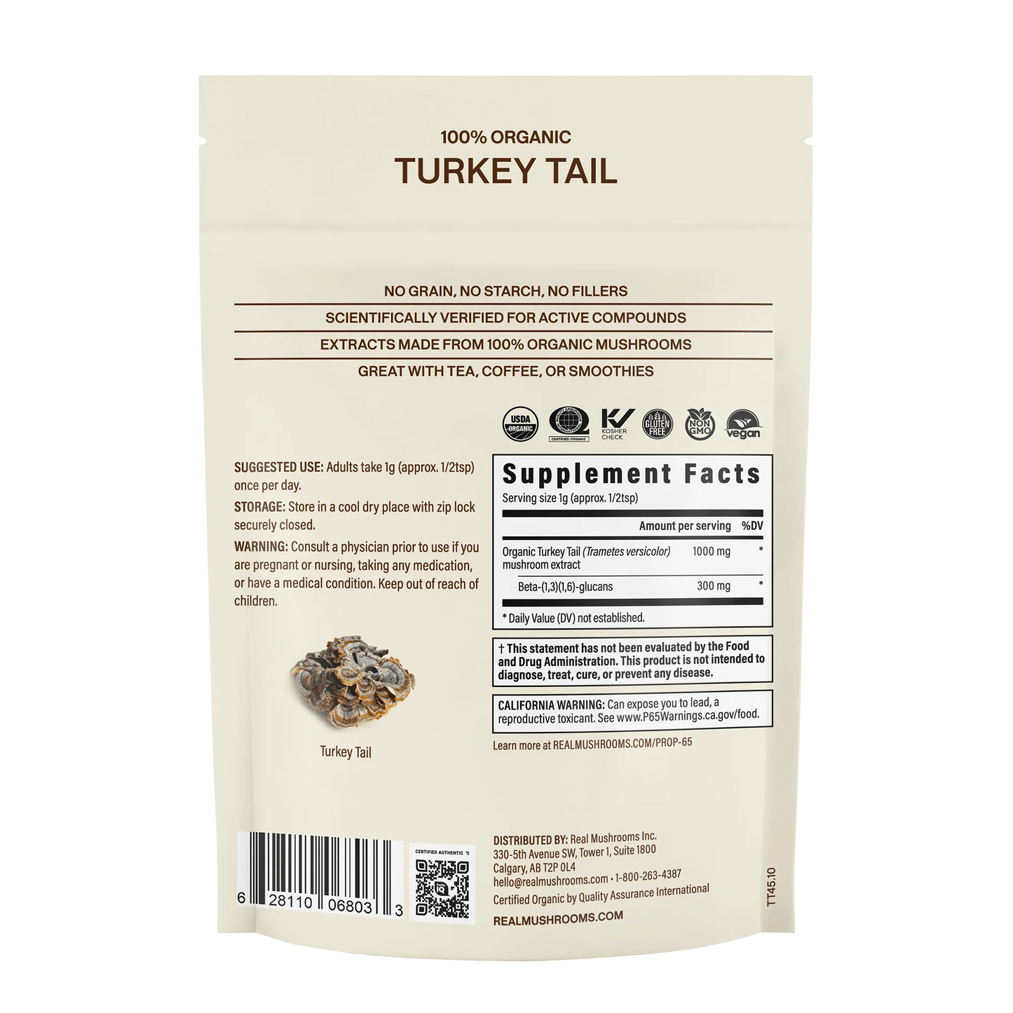 Organic Turkey Tail Mushroom Powder for Pets (45 g)