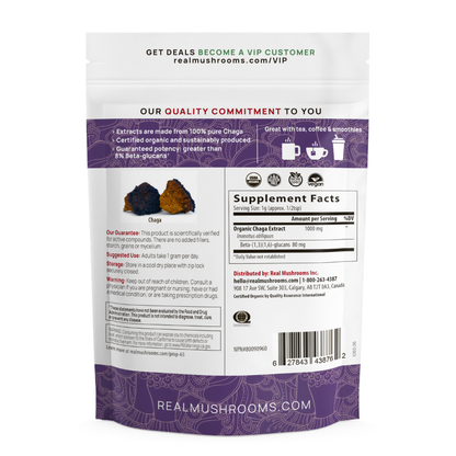 Organic Chaga Mushroom Powder for Pets (60 g) - Digestive Support