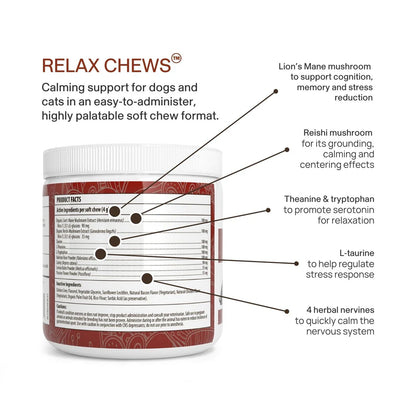 Mushroom Relax Pet Chews - Calming Treats for Dogs and Cats