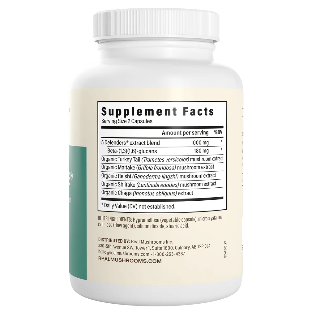 5 Defenders Organic Mushroom Blend Capsules - Immune Support