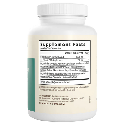 5 Defenders Organic Mushroom Blend Capsules - Immune Support