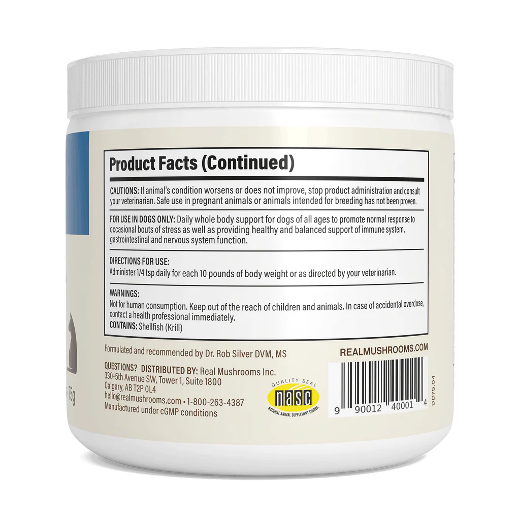 Daily Dawg Immune Powder for Dogs - Organic Mushroom Blend for Health & Longevity