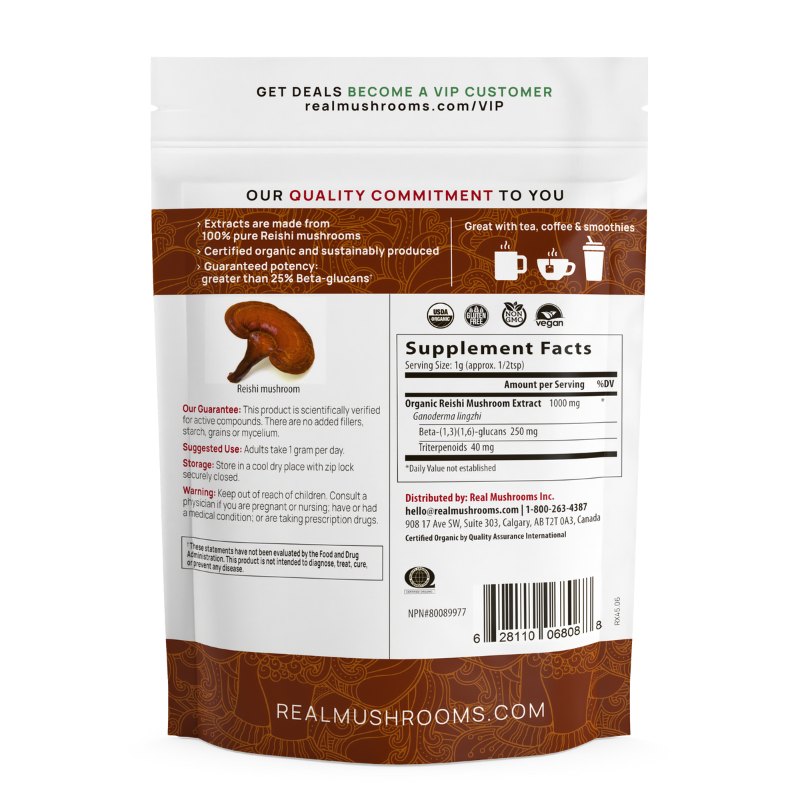 Reishi Mushroom Powder for Dogs & Cats (45 g) – Immune, Sleep, and Anxiety Support