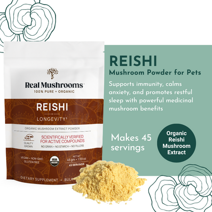 Reishi Mushroom Powder for Dogs & Cats (45 g) - Longevity