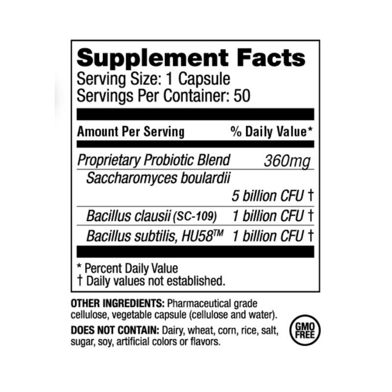 RestorFlora 50 caps supplement facts