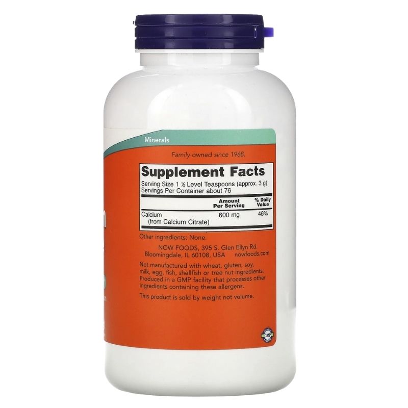 Calcium Citrate Powder 8 oz. | Dr. Ruth Roberts Supplement facts
