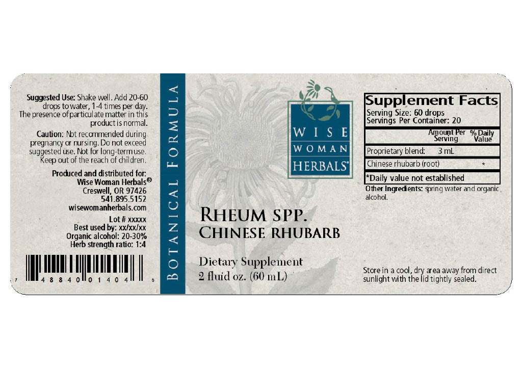 Rhubarb 2 oz Pet Herbal Extract Information and Ingridents
