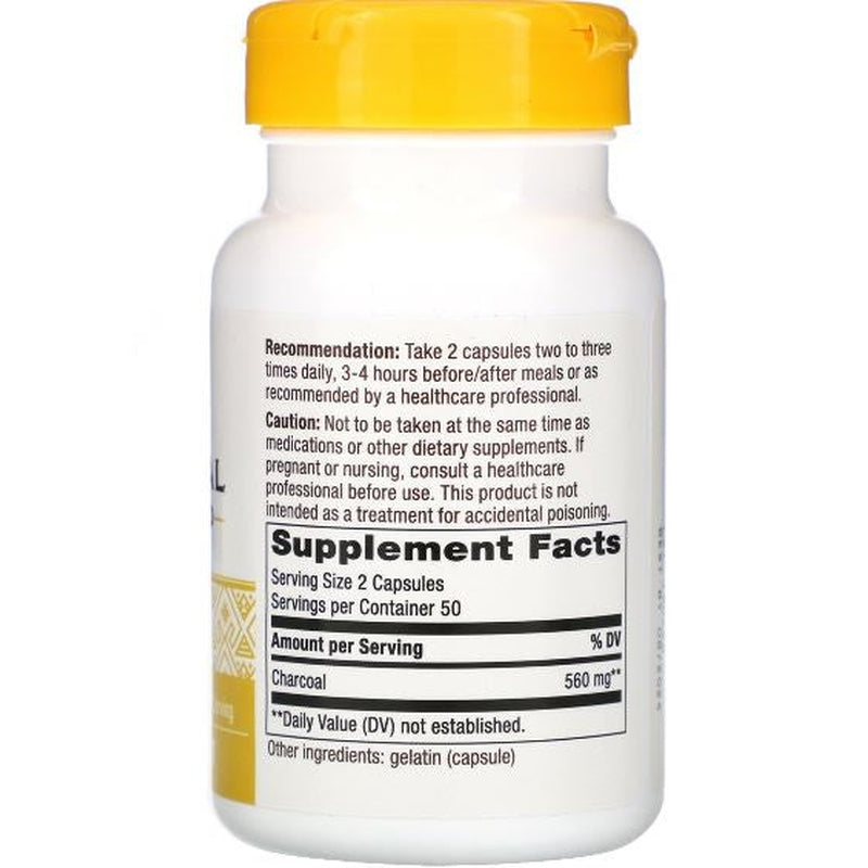 Activated Charcoal 560 mg 100 caps | Dr. Ruth Roberts | supplement facts