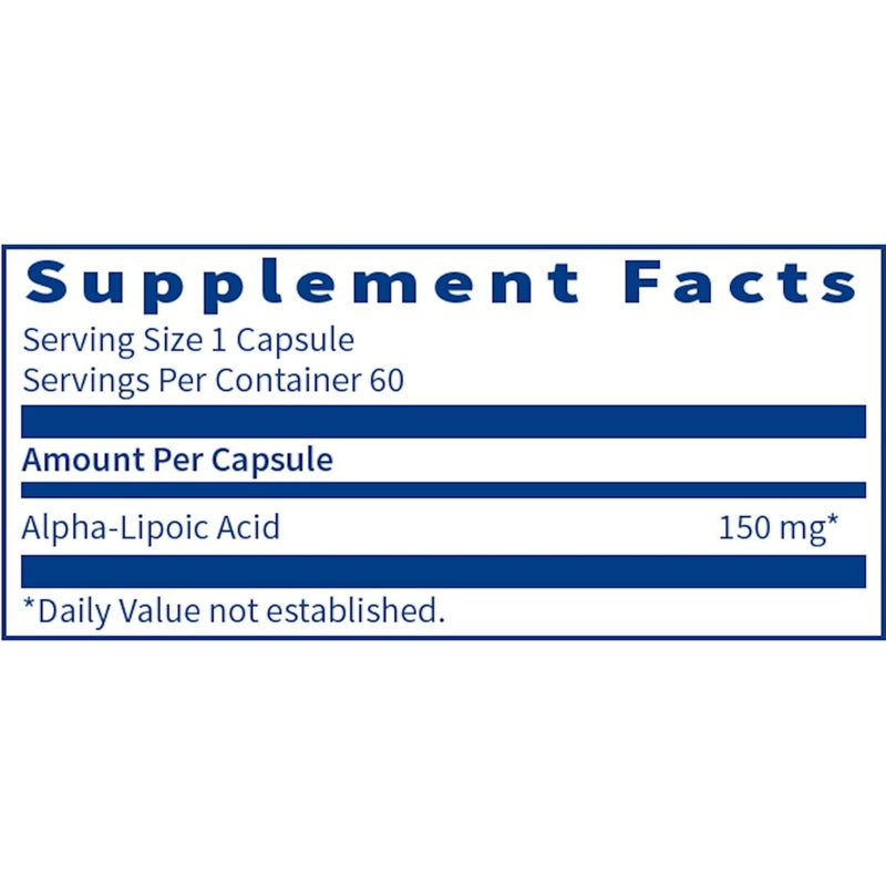Alpha-Lipoic Acid (150 Mg) Supplement Facts