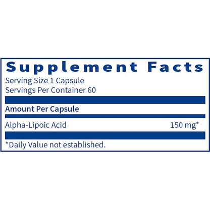 Alpha-Lipoic Acid (150 Mg) Supplement Facts